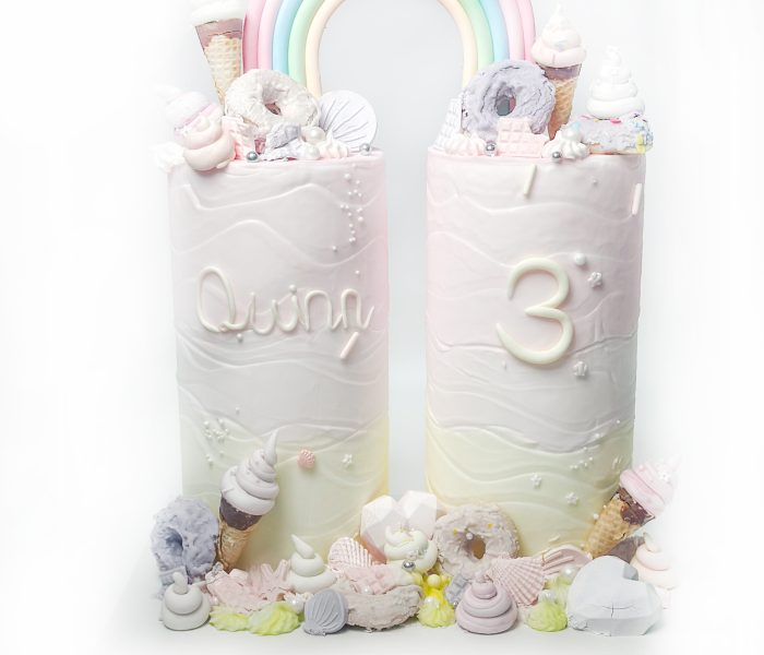 Twin Rainbow Cake