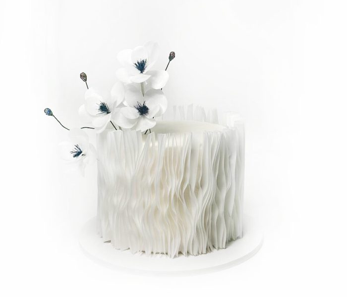 White Floral Segment Cake